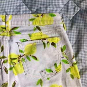 Kate Spade lemon pattered spring pants size 28